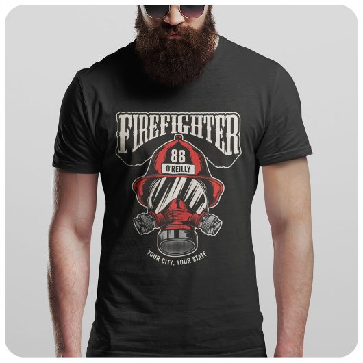 Helm für personalisierte Feuerwehrmaske T-Shirt