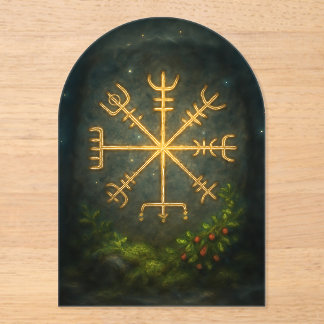 Helm of Awe Aegishjalmur Norse Protective Symbol   Acryleinladungen