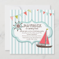 Helm und Sailboat Einladung zum Geburtstag