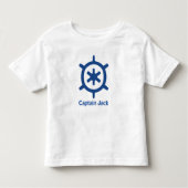 Helm Wheel des Schiffskapitän Custom Blue Ship Kleinkind T-shirt (Vorderseite)