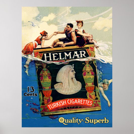 Helmar Turkish Cigarettes Art Deco Add Poster (Vorne)