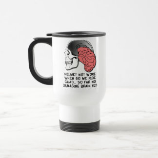 Helmet Brain Damage Funny Quad ATV Travel Mug Reisebecher