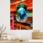 Helmet Hangon auf Feuerwehrfahrzeugen Poster (Küche)