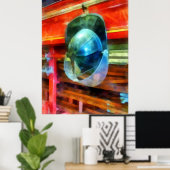 Helmet Hangon auf Feuerwehrfahrzeugen Poster (Heimbüro)