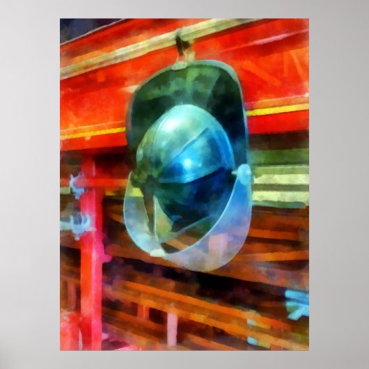 Helmet Hangon auf Feuerwehrfahrzeugen Poster (Vorne)