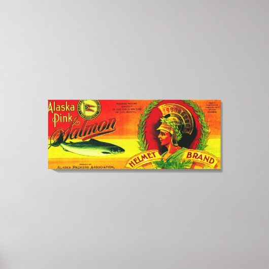 Helmet Lachs Can LabelLoring, AK Leinwanddruck (Vorderseite)