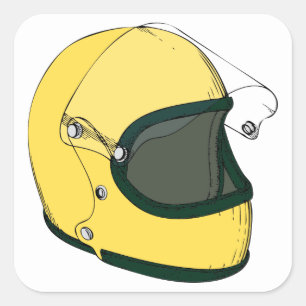 Helmet Quadratischer Aufkleber