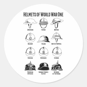 Helmets Charts des Ersten Weltkriegs Runder Aufkleber