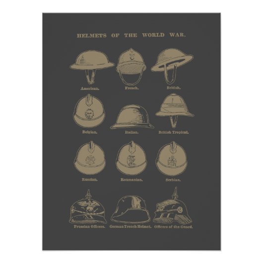 Helmets of the World War 1  Poster (Vorderseite)