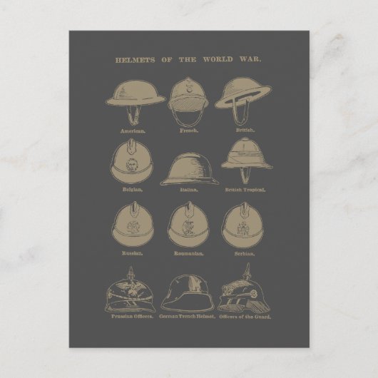 Helmets of the World War 1  Postkarte (Vorderseite)