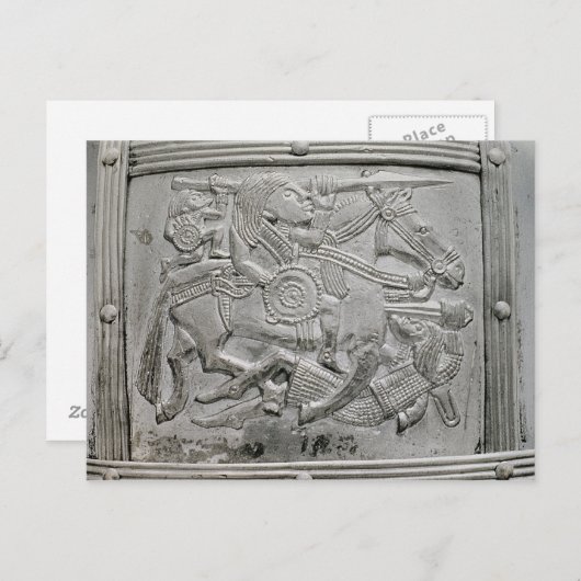 Helmfragment aus dem Sutton Hoo Treasure Postkarte (Vorne/Hinten)