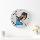Helmgoogles mit Ihrem Namen für Alpine Skiing Boot Große Wanduhr (Zuhause)