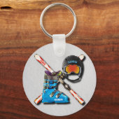 Helmgoogles mit Ihrem Namen für Alpine Skiing Boot Schlüsselanhänger (Vorderseite)