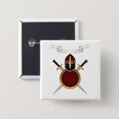 Helmhelm-Schwerter des mittelalterlichen Wappen Sc Button (Vorne & Hinten)