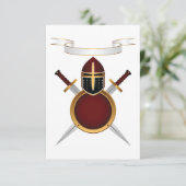 Helmhelm-Schwerter des mittelalterlichen Wappen Sc Einladung (Stehend Vorderseite)