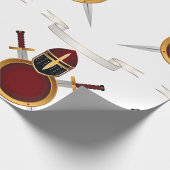 Helmhelm-Schwerter des mittelalterlichen Wappen Sc Geschenkpapier