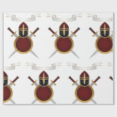 Helmhelm-Schwerter des mittelalterlichen Wappen Sc Geschenkpapier (Flach)