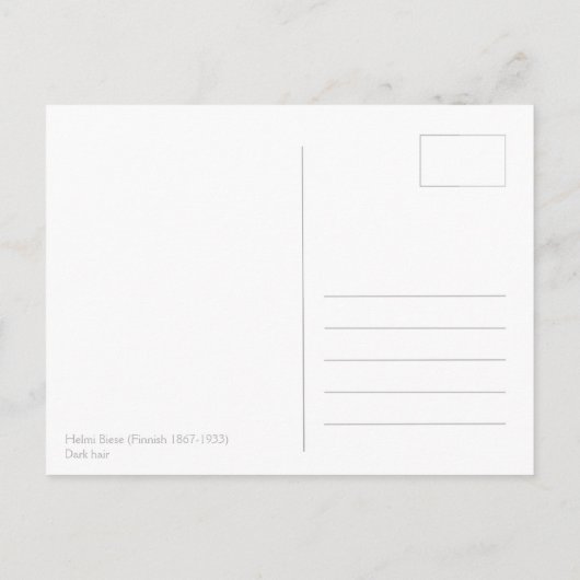 Helmi Biese Dark haar Mörkhårig Tummatukainen Postkarte (Rückseite)