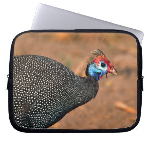 Helmperlhuhn (Numida meleagris). Afrika, Laptopschutzhülle