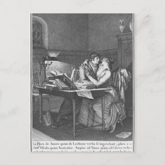 Heloise und Abelard in ihrer Studie Postkarte (Vorderseite)