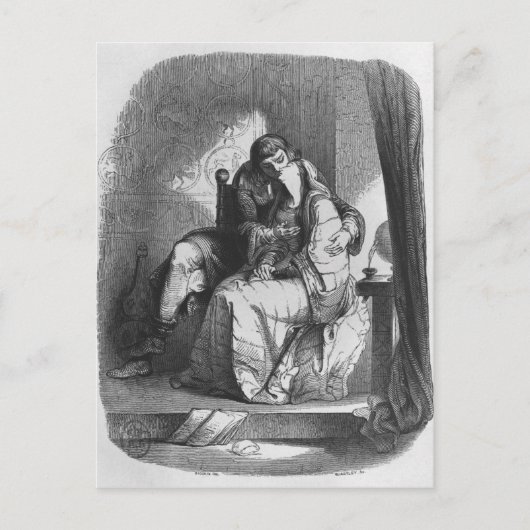 Heloise und Abelard küssen Postkarte (Vorderseite)