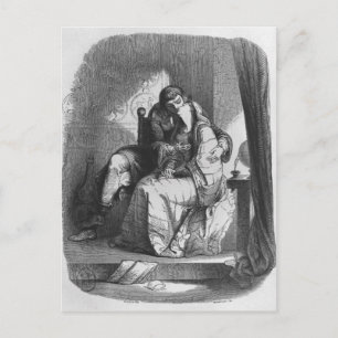 Heloise und Abelard küssen Postkarte