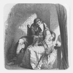 Heloise und Abelard küssen Quadratischer Aufkleber