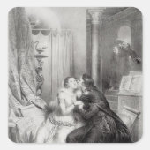 Heloise und Abelard Quadratischer Aufkleber (Vorderseite)