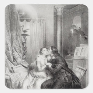 Heloise und Abelard Quadratischer Aufkleber