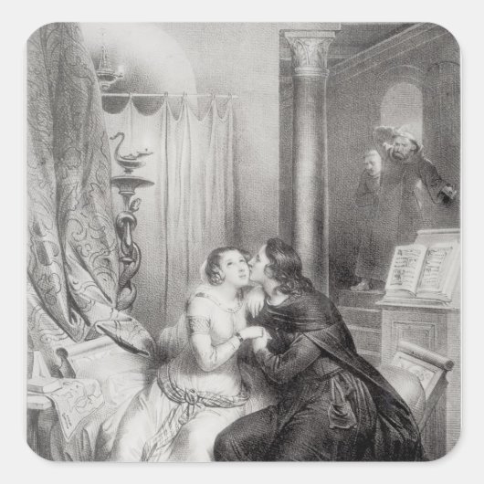 Heloise und Abelard Quadratischer Aufkleber (Vorderseite)