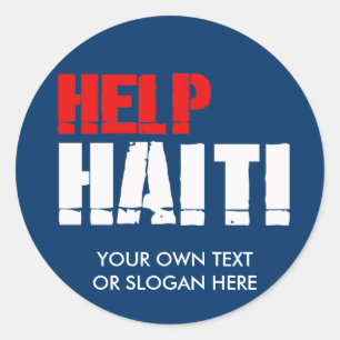 HELP HAITI RUNDER AUFKLEBER