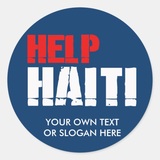 HELP HAITI RUNDER AUFKLEBER (Vorderseite)