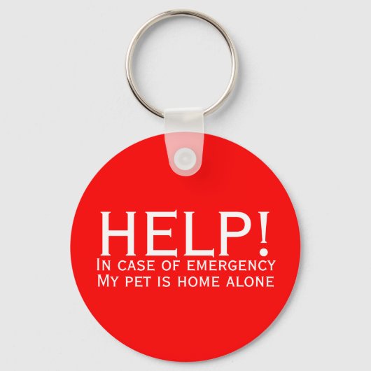 Help pet home alone emergency contact personalized schlüsselanhänger (Vorderseite)