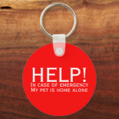 Help pet home alone emergency contact personalized schlüsselanhänger (Vorderseite)