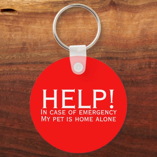Help pet home alone emergency contact personalized schlüsselanhänger (Vorderseite)