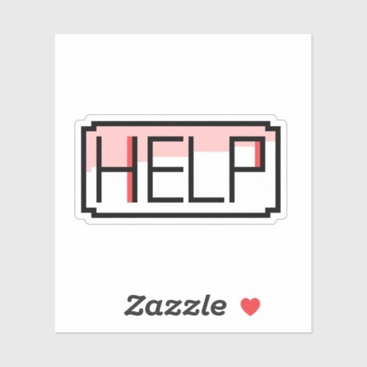 Help! Retro RPG Chat Box Pixel Design Aufkleber (Blatt)