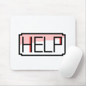 Help! Retro RPG Chat Box Pixel Design Mousepad (Mit Mouse)