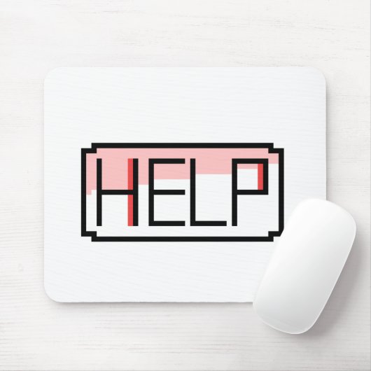 Help! Retro RPG Chat Box Pixel Design Mousepad (Mit Mouse)