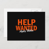 Help Wanted Apply Within Postkarte (Vorne/Hinten)