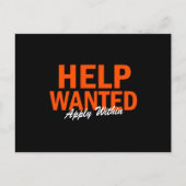 Help Wanted Apply Within Postkarte (Vorderseite)