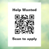 Help Wanted Scan to Apply QR Code White Template Fensteraufkleber (Blatt 3)