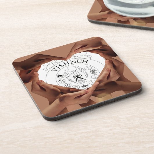 helpende handen van het Vishnuh-Genootschap Getränkeuntersetzer (Linke Seite)