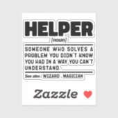Helper Noun Definition Funny Specialist Aufkleber (Blatt)