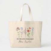 Helping Little Minds Grow Tote | Custom Name Teach Jumbo Stoffbeutel (Vorne)