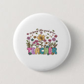 Helping Little Minds Grow Wildflowers Teacher Back Button (Vorderseite)