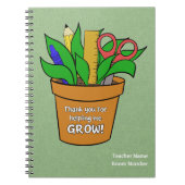 Helping me Grow Teacher Gift Spiral Photo Notebook Notizblock (Vorderseite)