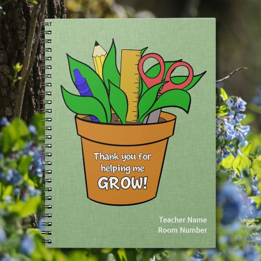 Helping me Grow Teacher Gift Spiral Photo Notebook Notizblock