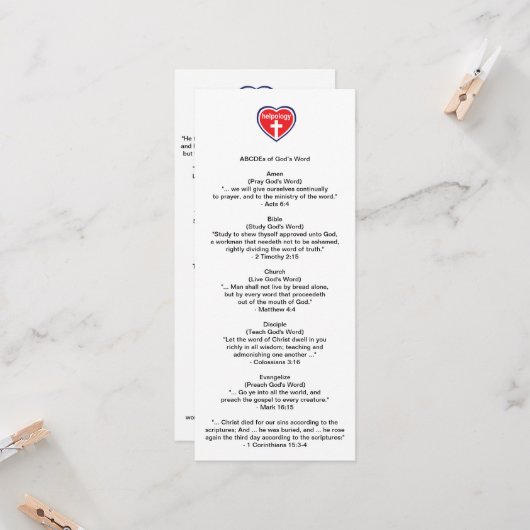 Helpology™ Biblemark™ Karte (Vorderseite/Rückseite Beispiel)