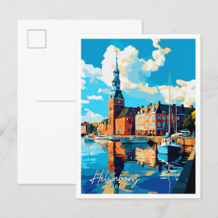 Helsinborg Schweden Kunst Vintage-Reiseillustratio Postkarte