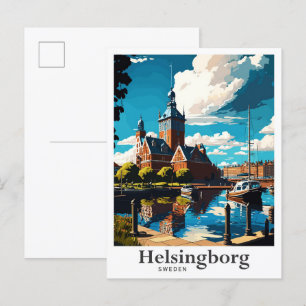 Helsingborg Schweden Kunst Vintage Reiseporträt Postkarte